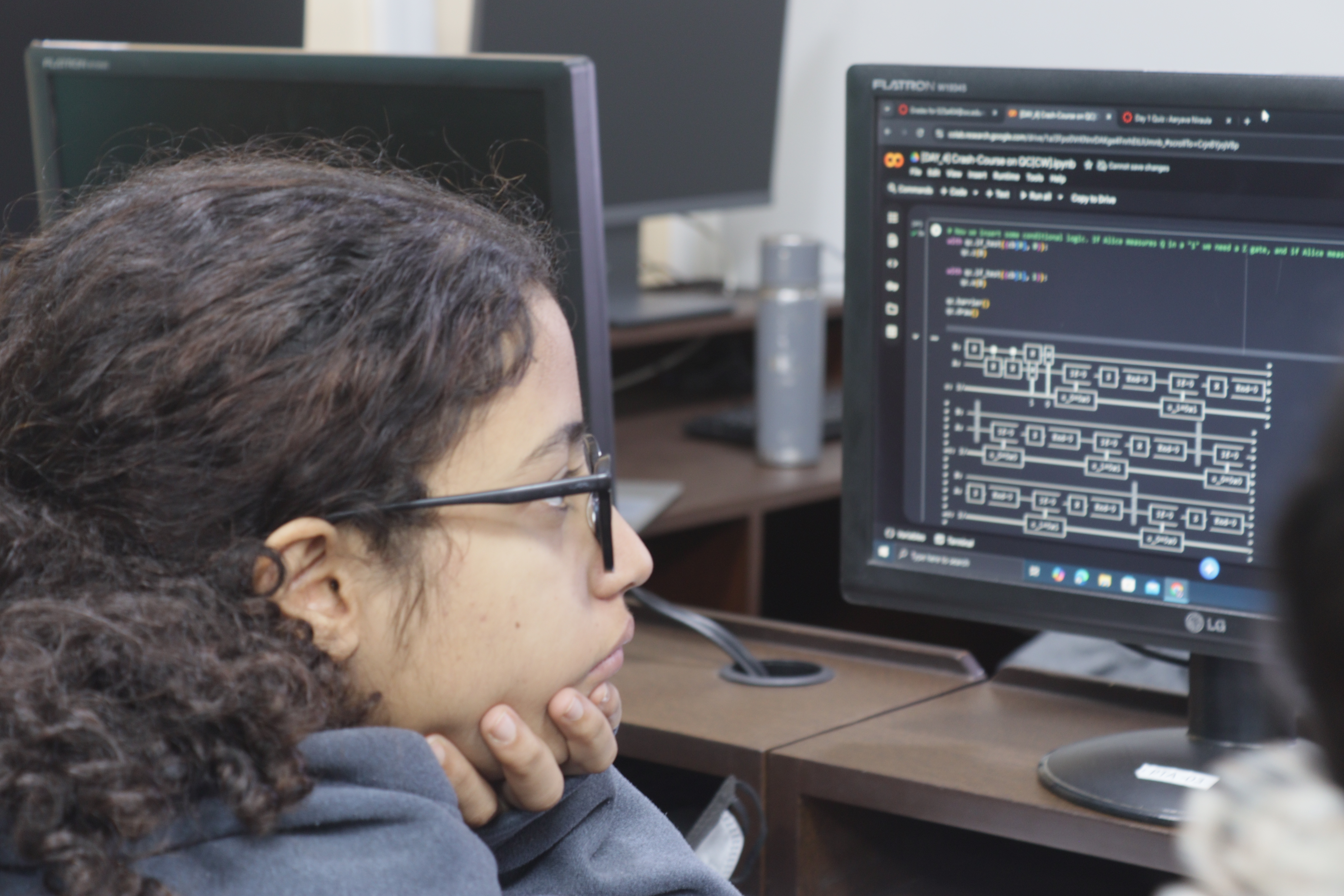 Physics students during a quantum workshop